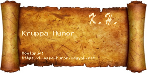 Kruppa Hunor névjegykártya